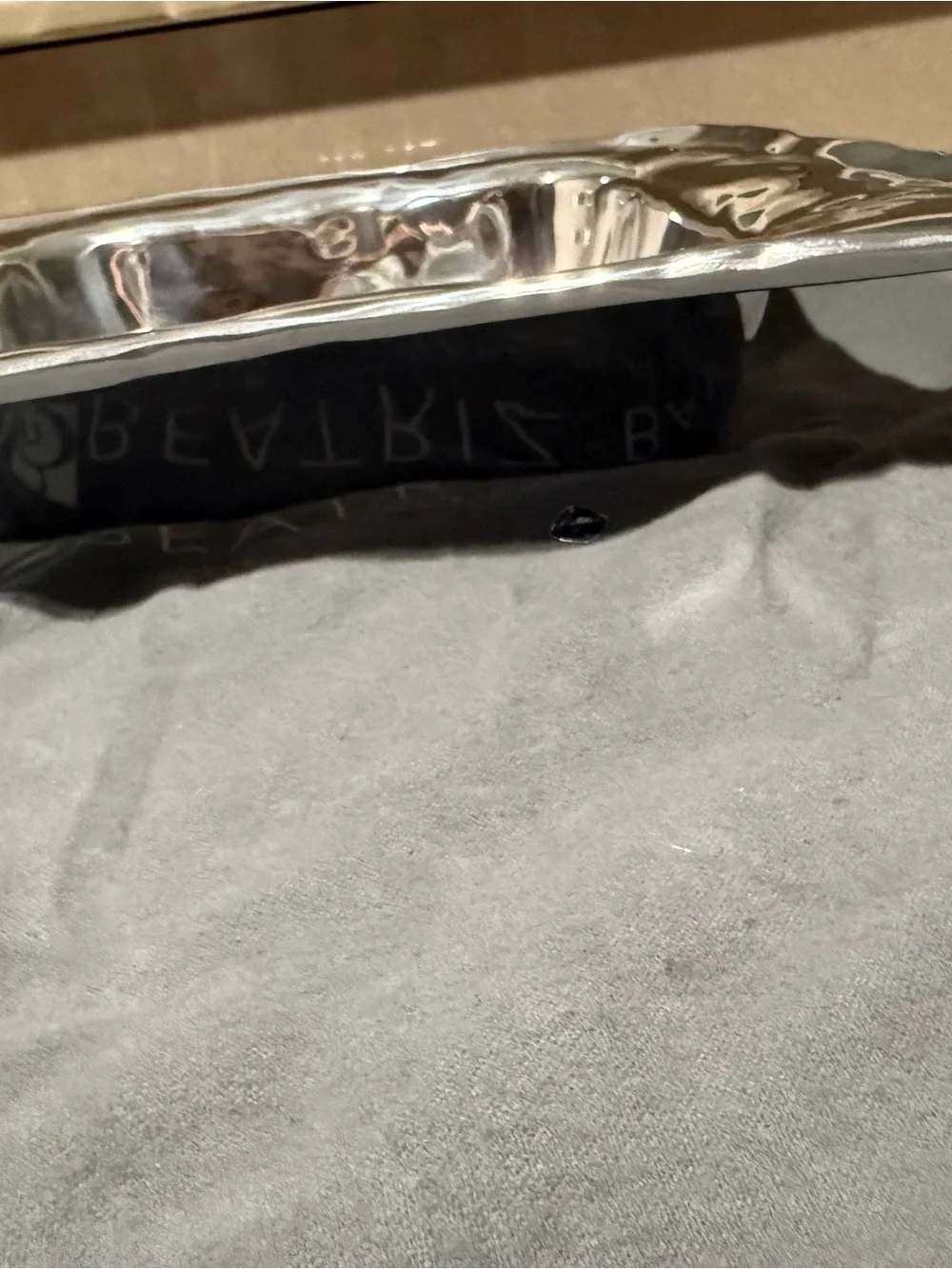 Beatriz ball Square Metal Bowl serving dish- Silver